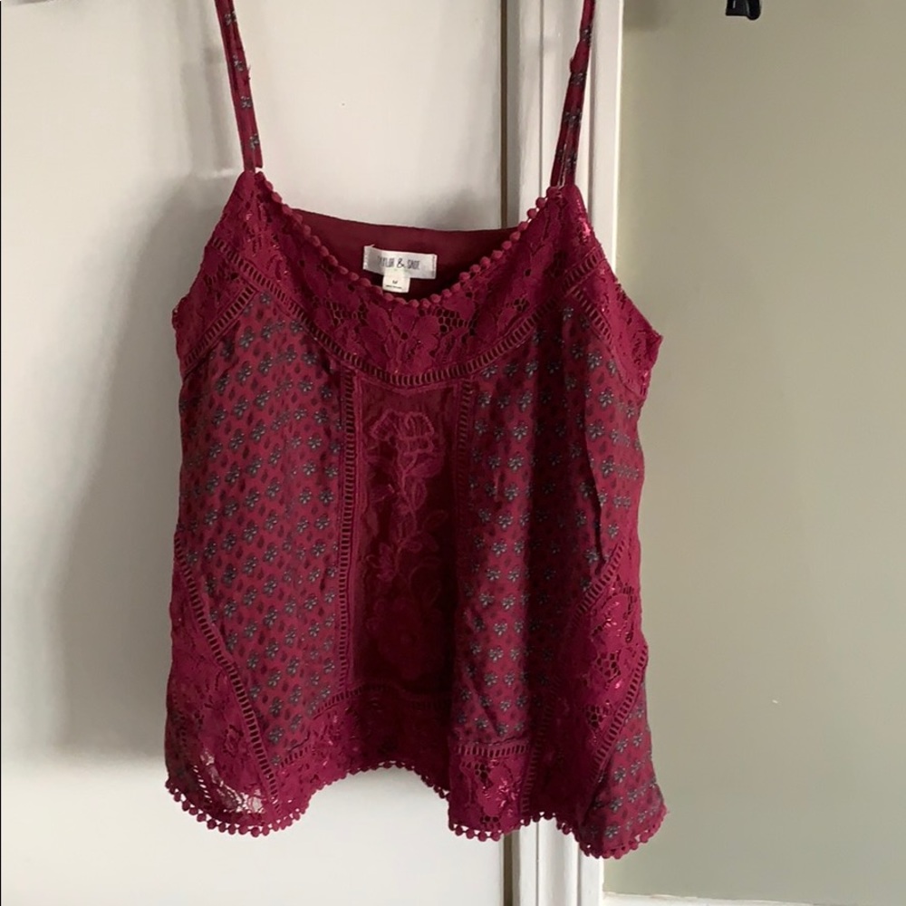 Lace rose tank cami